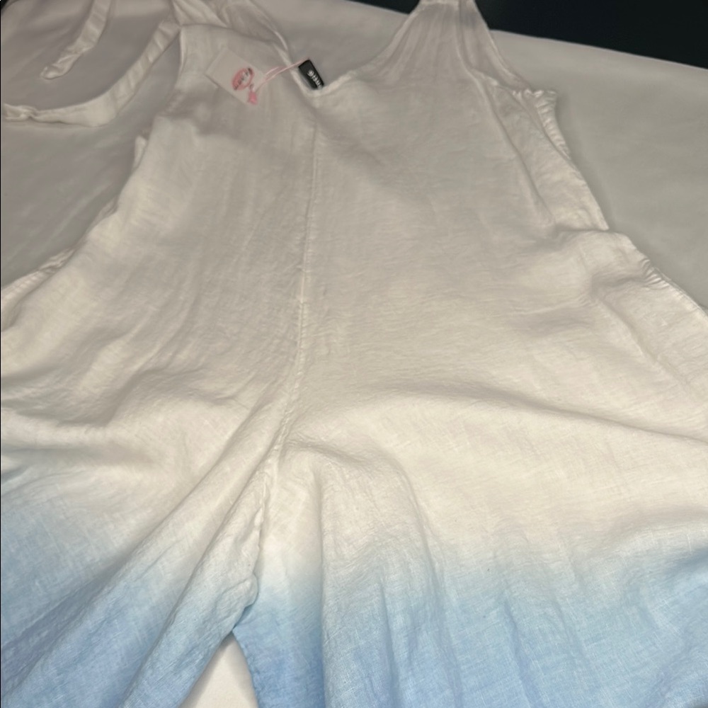 Italian linen ombre jumpsuit - Picture 10 of 12